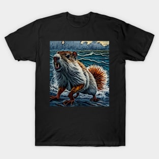 watercolor groundhog walking on water T-Shirt